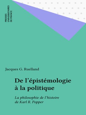 cover image of De l'épistémologie à la politique